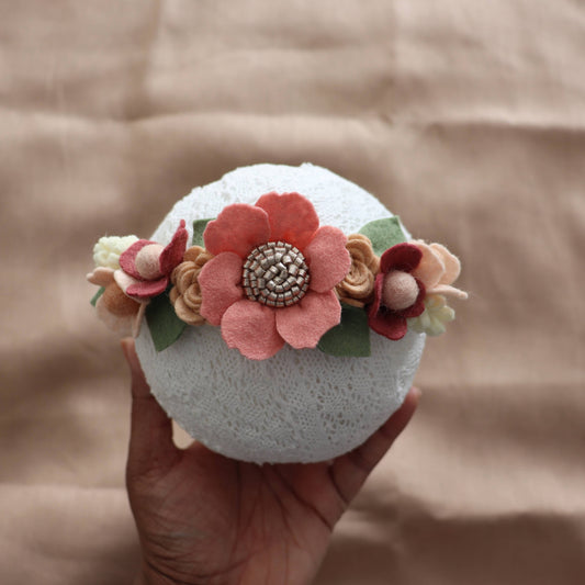 blush floral full crown