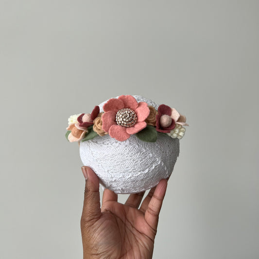 blush floral full crown